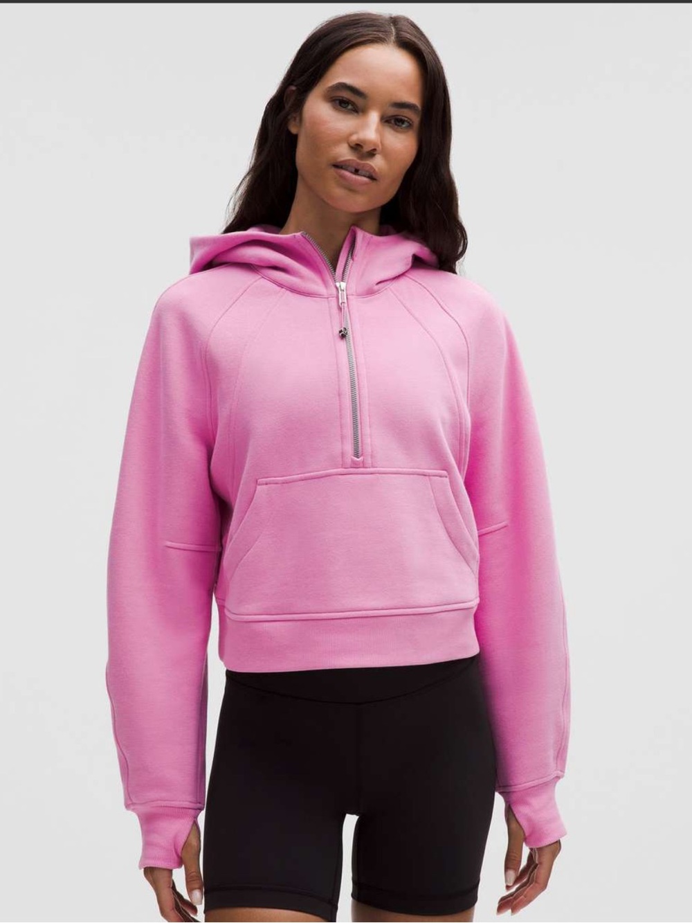 lululemon athletica Pink Half-Zip Hooded Pullover - Pink Frosting